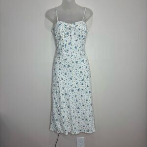 Wild Fable Floral Print MIDI Length Cottagecore Prairie dress size small white